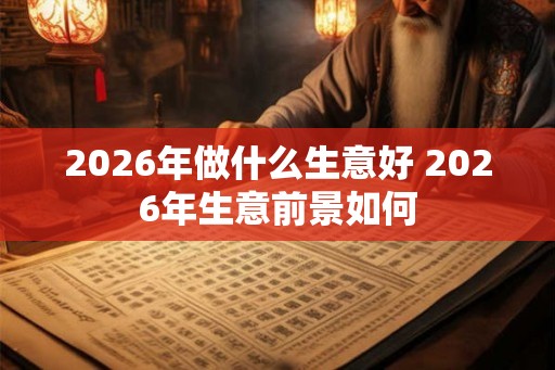 2026年做什么生意好 2026年生意前景如何