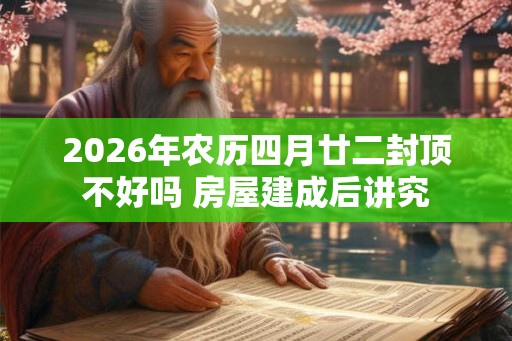 2026年农历四月廿二封顶不好吗 房屋建成后讲究