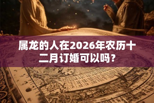 属龙的人在2026年农历十二月订婚可以吗？