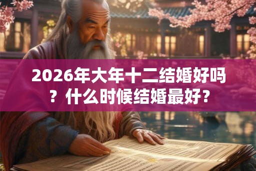 2026年大年十二结婚好吗？什么时候结婚最好？