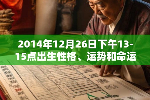 2014年12月26日下午13-15点出生性格、运势和命运