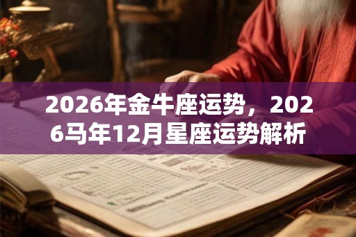 2026年金牛座运势，2026马年12月星座运势解析