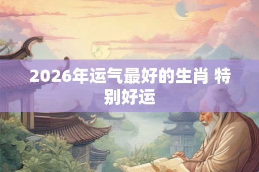 2026年运气最好的生肖 特别好运