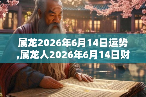 属龙2026年6月14日运势,属龙人2026年6月14日财运,生肖龙2026年6月14日运势