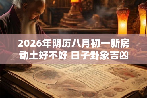 2026年阴历八月初一新房动土好不好 日子卦象吉凶