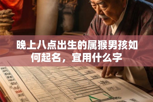 晚上八点出生的属猴男孩如何起名，宜用什么字