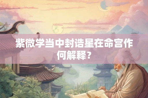 紫微学当中封诰星在命宫作何解释? 紫微学当中封诰星在命宫作何解释?