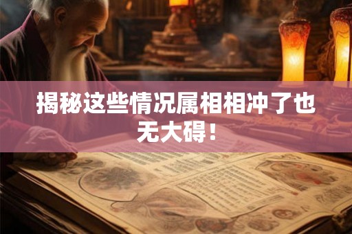 揭秘这些情况属相相冲了也无大碍！