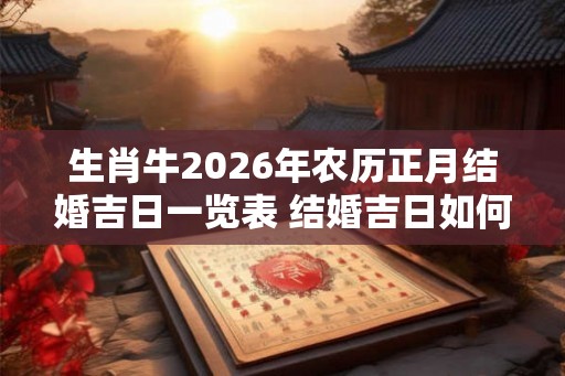 生肖牛2026年农历正月结婚吉日一览表 结婚吉日如何选择