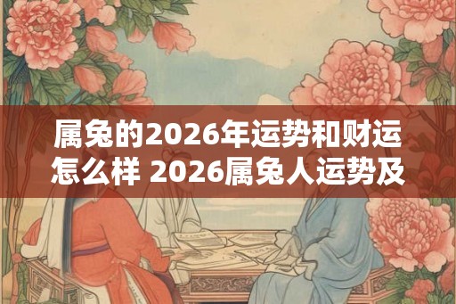 属兔的2026年运势和财运怎么样 2026属兔人运势及财运如何