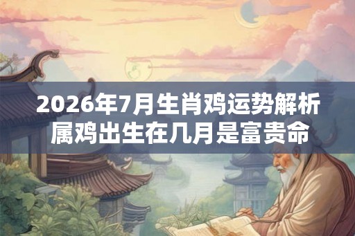 2026年7月生肖鸡运势解析 属鸡出生在几月是富贵命