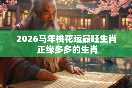 2026马年桃花运最旺生肖 正缘多多的生肖 2026马年桃花运最旺生肖 正缘多多的生肖