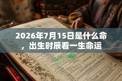 2026年7月15日是什么命，出生时辰看一生命运