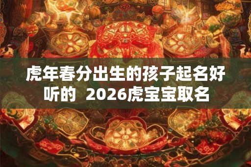 虎年春分出生的孩子起名好听的  2026虎宝宝取名