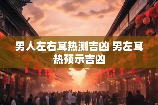 男人左右耳热测吉凶 男左耳热预示吉凶