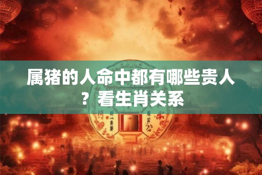 属猪的人命中都有哪些贵人？看生肖关系