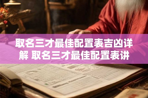 取名三才最佳配置表吉凶详解 取名三才最佳配置表讲解吉凶