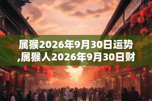 属猴2026年9月30日运势,属猴人2026年9月30日财运,生肖猴2026年9月30日运势