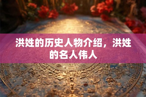 洪姓的历史人物介绍，洪姓的名人伟人
