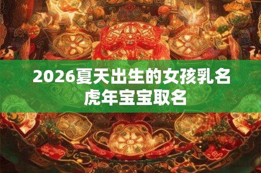 2026夏天出生的女孩乳名  虎年宝宝取名