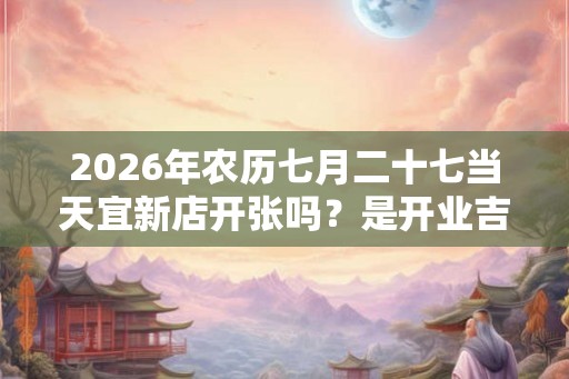 2026年农历七月二十七当天宜新店开张吗？是开业吉日吗