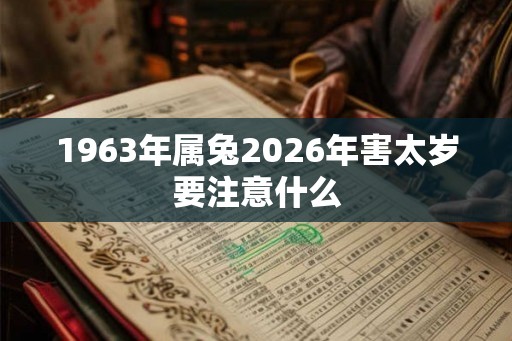 1963年属兔2026年害太岁要注意什么