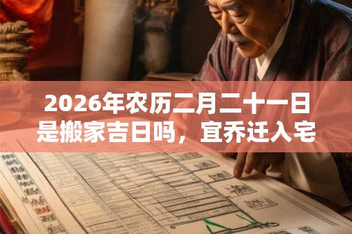 2026年农历二月二十一日是搬家吉日吗，宜乔迁入宅吗？