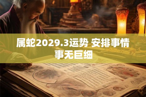 属蛇2029.3运势 安排事情事无巨细