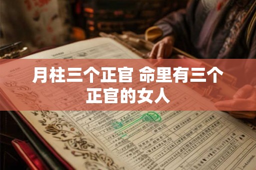 月柱三个正官 命里有三个正官的女人