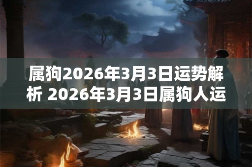 属狗2026年3月3日运势解析 2026年3月3日属狗人运势