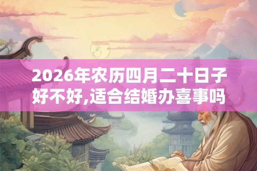 2026年农历四月二十日子好不好,适合结婚办喜事吗？