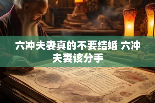 六冲夫妻真的不要结婚 六冲夫妻该分手