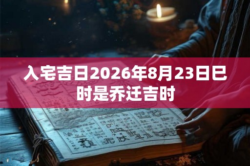 入宅吉日2026年8月23日巳时是乔迁吉时