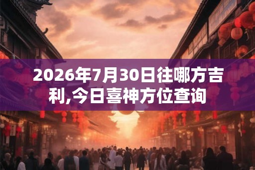 2026年7月30日往哪方吉利,今日喜神方位查询
