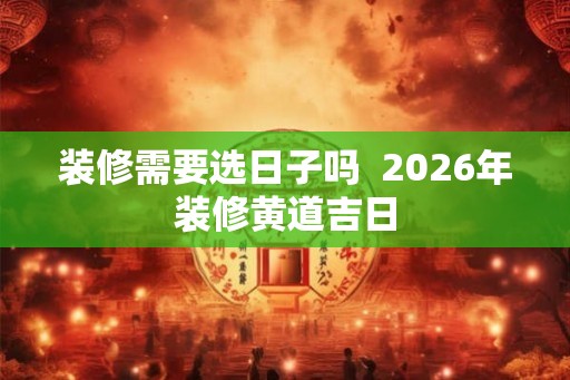 装修需要选日子吗  2026年装修黄道吉日