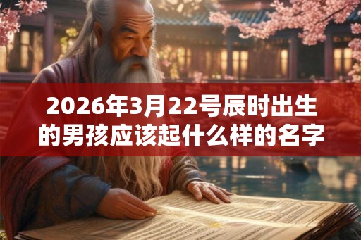 2026年3月22号辰时出生的男孩应该起什么样的名字