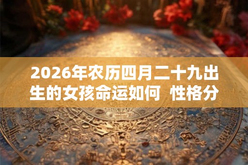 2026年农历四月二十九出生的女孩命运如何  性格分析