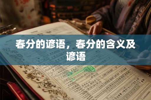 春分的谚语，春分的含义及谚语