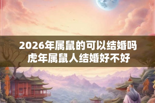 2026年属鼠的可以结婚吗 虎年属鼠人结婚好不好