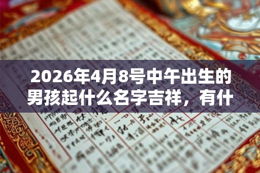 2026年4月8号中午出生的男孩起什么名字吉祥，有什么名字推荐？
