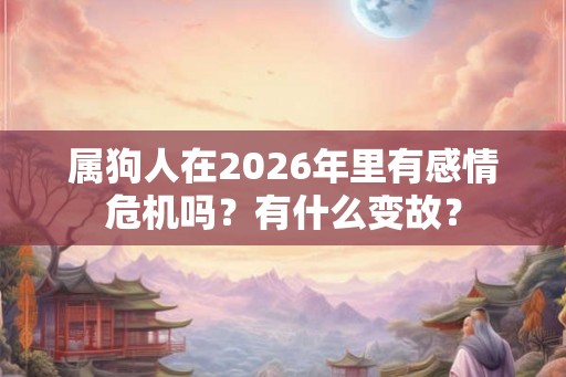 属狗人在2026年里有感情危机吗?有什么变故? 属狗人在2026年里有感情危机吗?有什么变故?