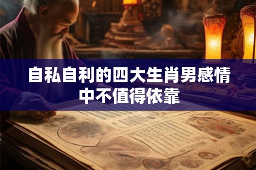自私自利的四大生肖男感情中不值得依靠