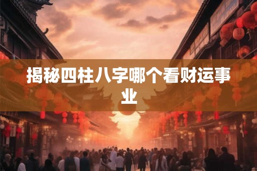 揭秘四柱八字哪个看财运事业