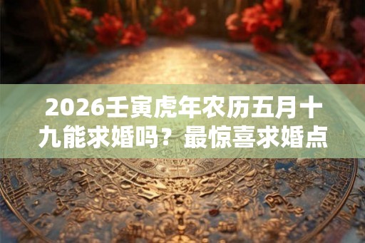 2026壬寅虎年农历五月十九能求婚吗？最惊喜求婚点子