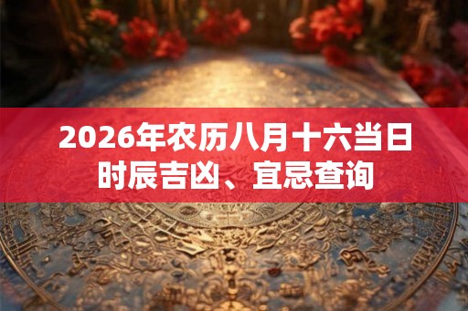 2026年农历八月十六当日时辰吉凶、宜忌查询 2026年农历八月十六当日时辰吉凶、宜忌查询