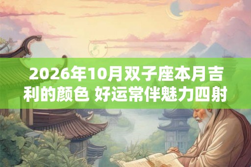 2026年10月双子座本月吉利的颜色 好运常伴魅力四射