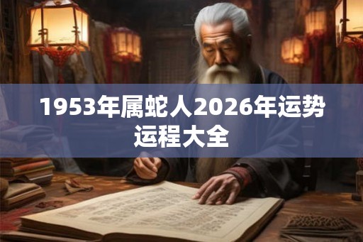 1953年属蛇人2026年运势运程大全