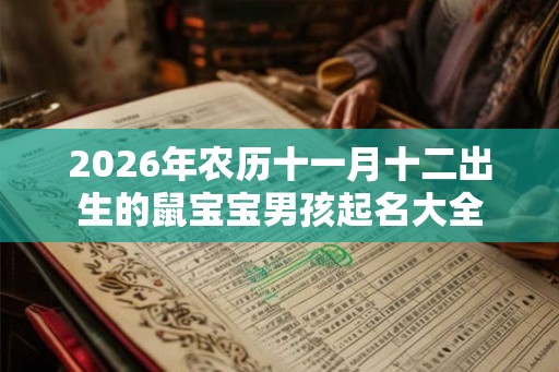 2026年农历十一月十二出生的鼠宝宝男孩起名大全