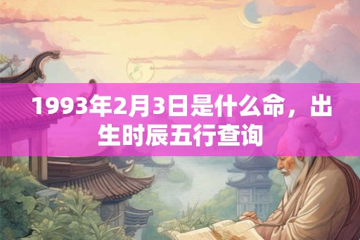 1993年2月3日是什么命，出生时辰五行查询