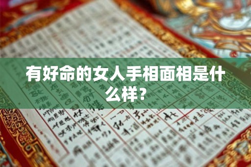 有好命的女人手相面相是什么样？